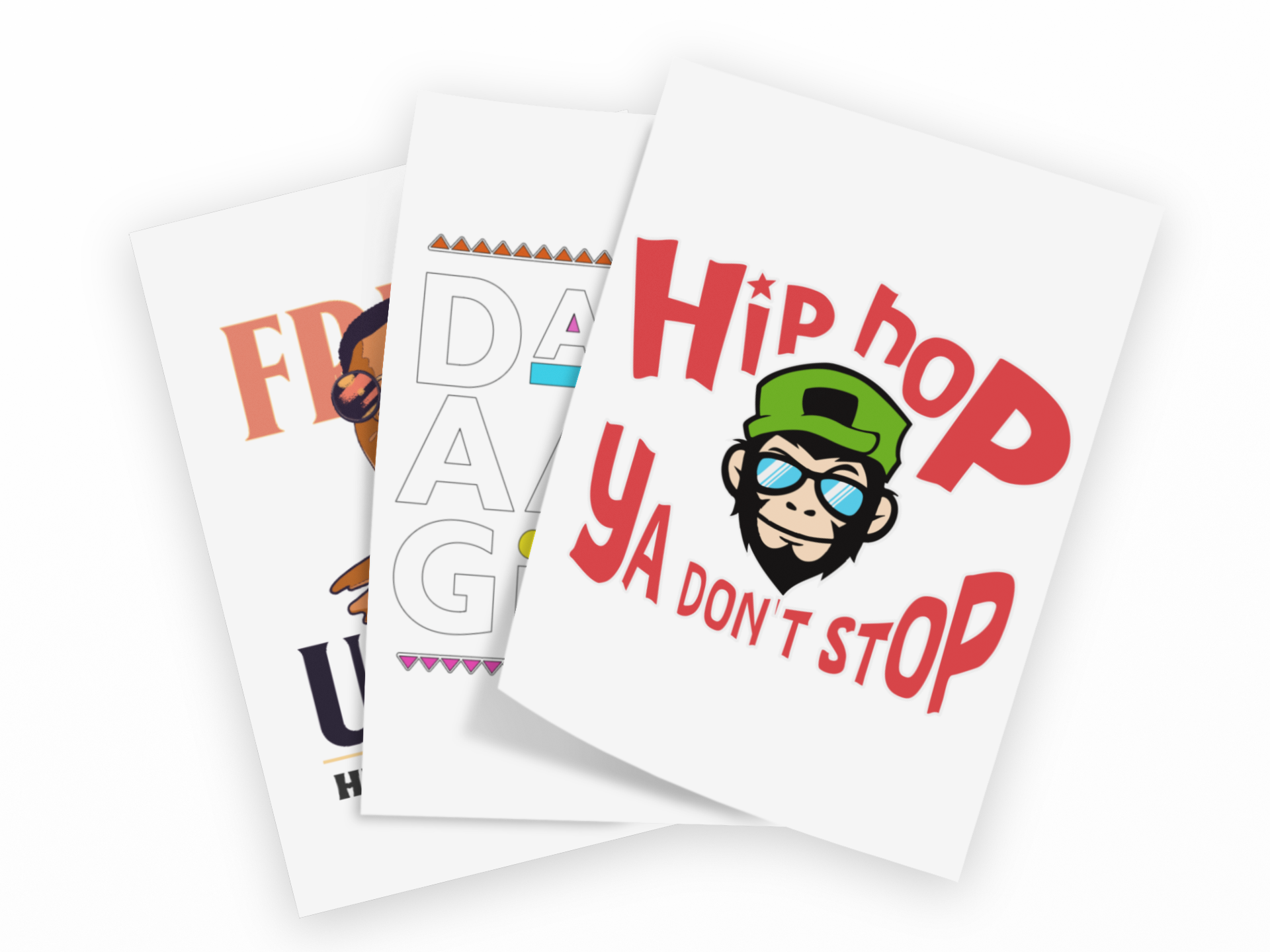 Retro Streetwear DTF Transfer Pack Iron on Decals Set of 6
