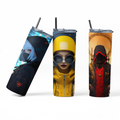 Cyberpunk Anime Sublimation Transfers 20 oz Straight Tumbler Wraps Set of 3 Ready to Press