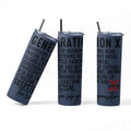 Generation X Stainless Steel Tumbler, 20 oz, Navy Blue with Text Design