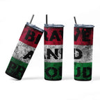 Hungarian Flag Design Tumbler, Brave and Proud Pattern, Red White Green Colors