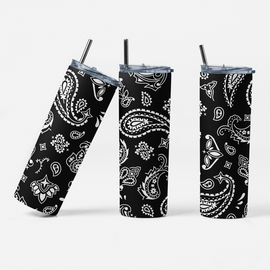 Bandana Pattern 20 oz Stainless-Steel Skinny Tumbler