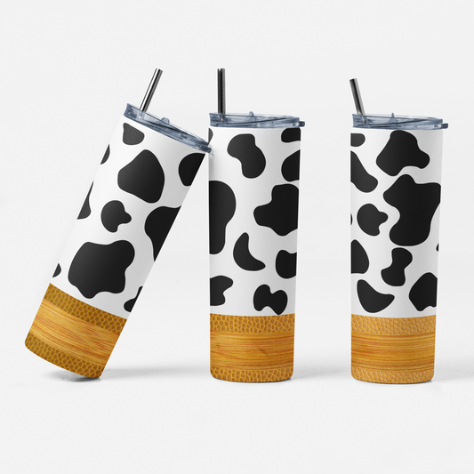 Cow Print 20 oz Stainless-Steel Skinny Tumbler