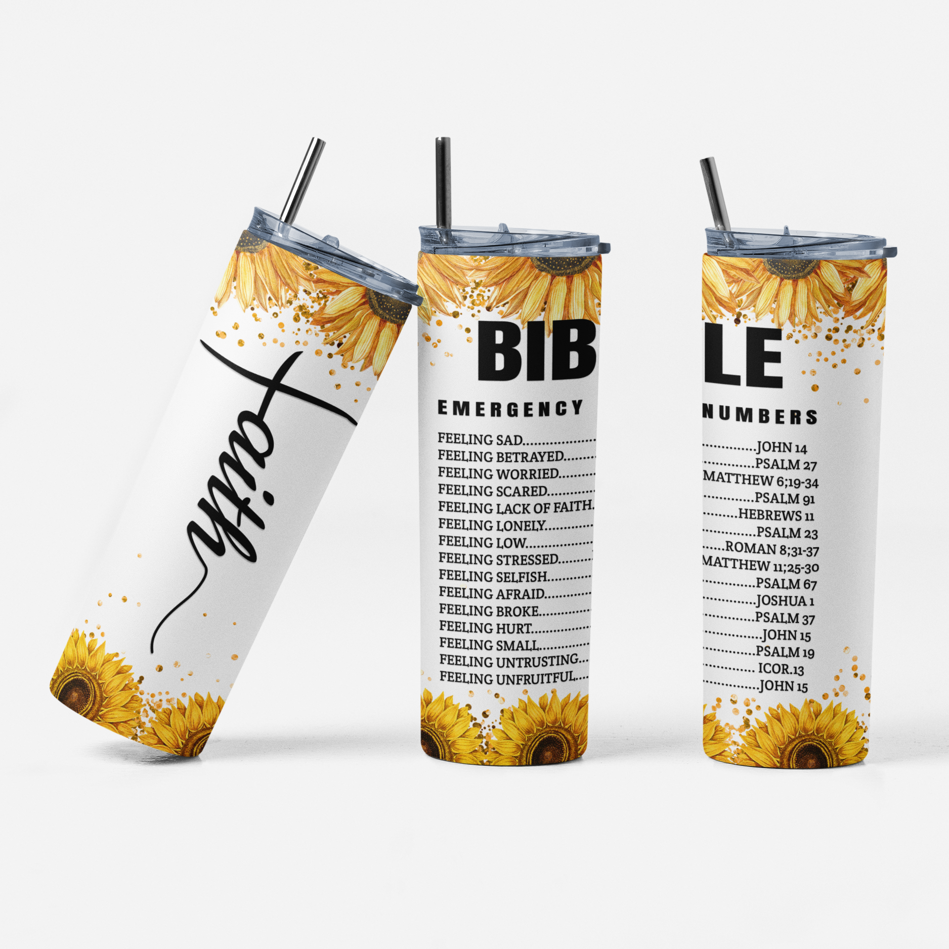 Stylish Faith 20 oz Stainless steel Skinny Tumbler