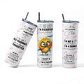 Motivational Bird Tumbler, 20 oz, Funny Quote Design with Cute Owl Art, White