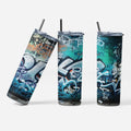 Urban Graffiti Art Stainless Steel Tumbler, 20 oz, Insulated Travel Cup with Lid, Multi-Color Design
