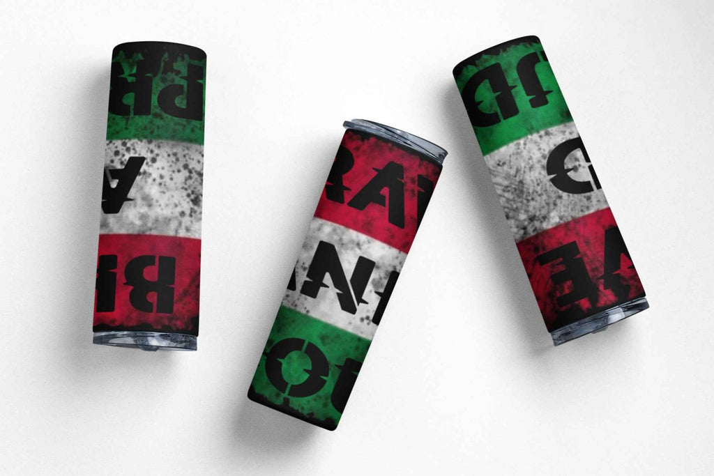 Hungarian Flag Design Tumbler, Brave and Proud Pattern, Red White Green Colors