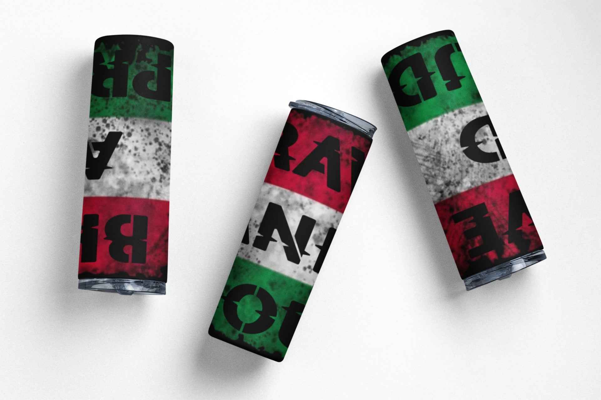 Hungarian Flag Design Tumbler, Brave and Proud Pattern, Red White Green Colors