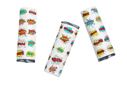 Comic Pattern Stainless Steel Tumbler - Classic Design, Durable Material, Ideal for Everyday Use