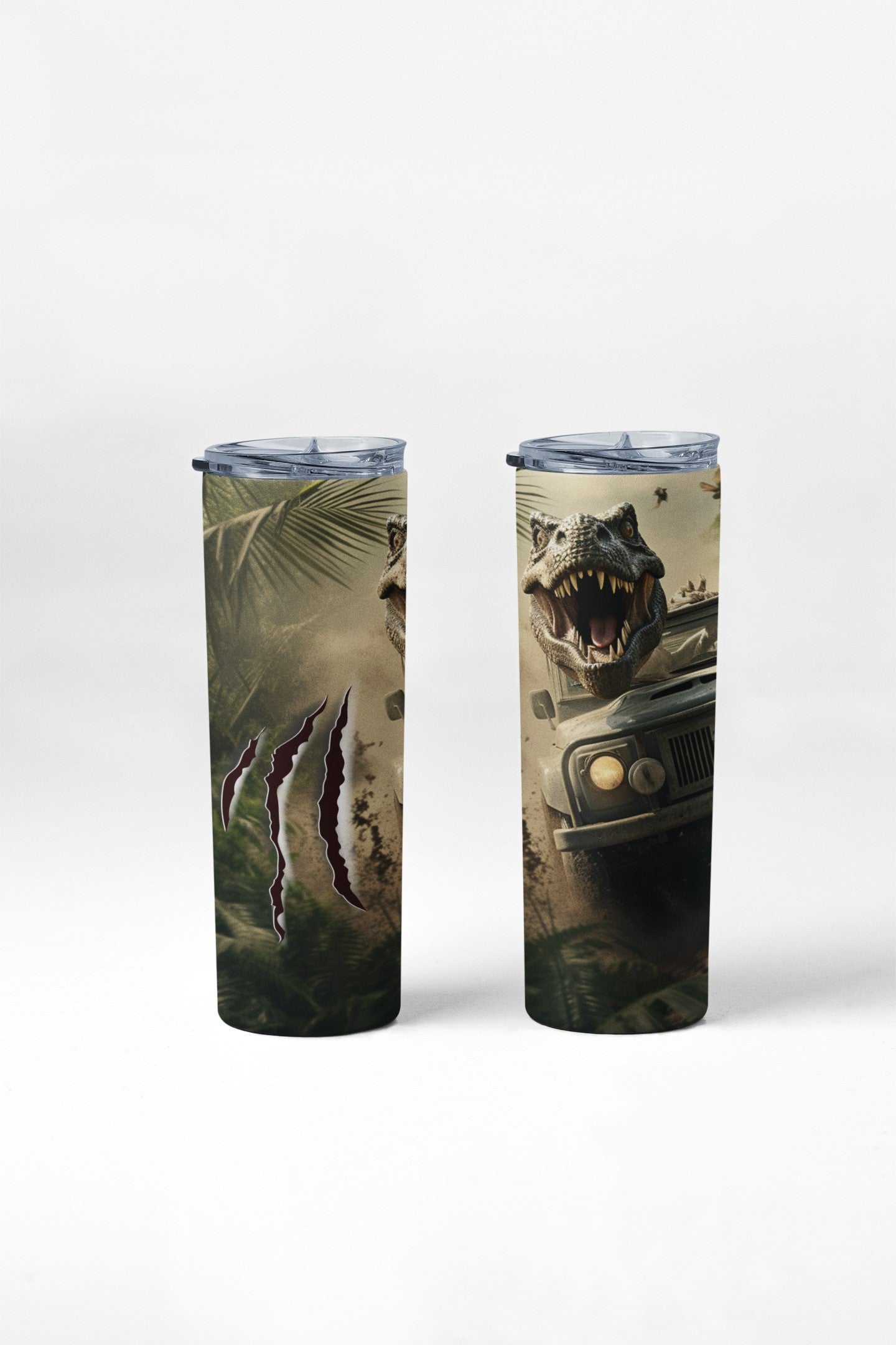 Adventure Ready Stainless Steel Tumbler with Dinosaur Design, 20 oz Insulated Travel Cup with Straw and Lid
