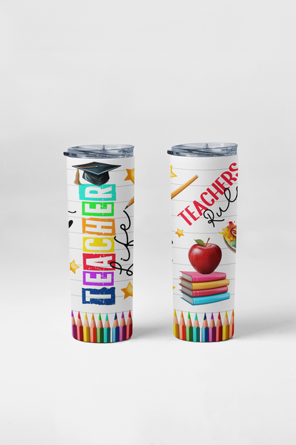 Teacher Life 20 oz Stainless-Steel Skinny Tumbler