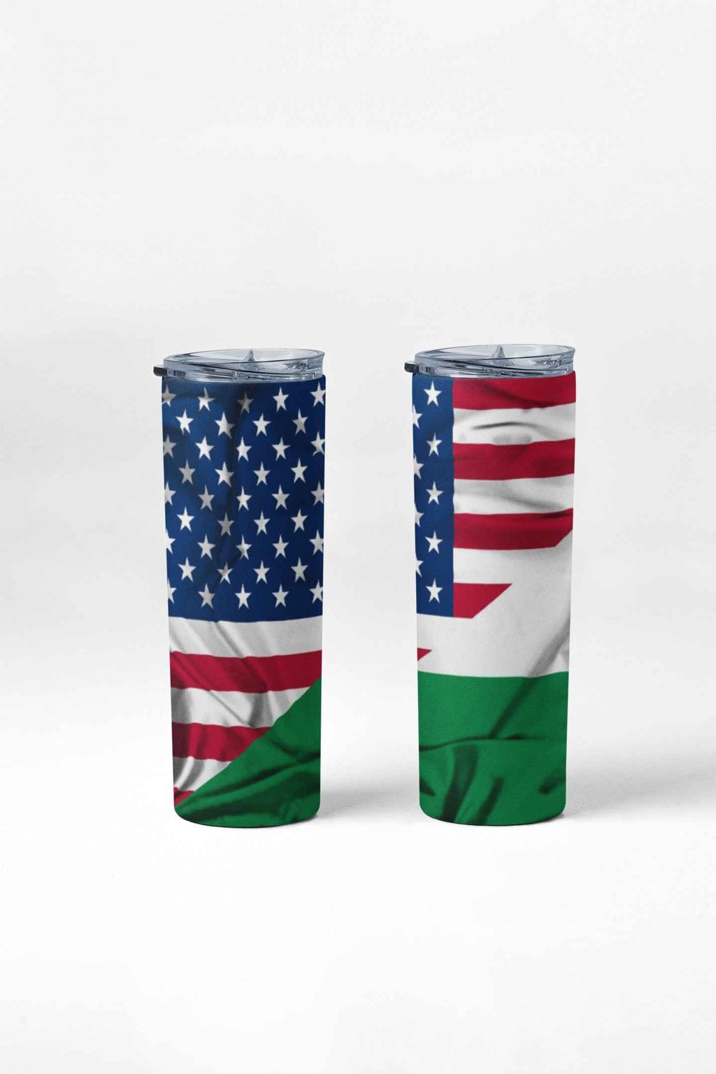 Hungarian American Flag Stainless Steel Tumbler, 20 oz, Insulated Travel Cup with Lid