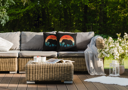Elephant in Sunset Premium Pillow - Style your space