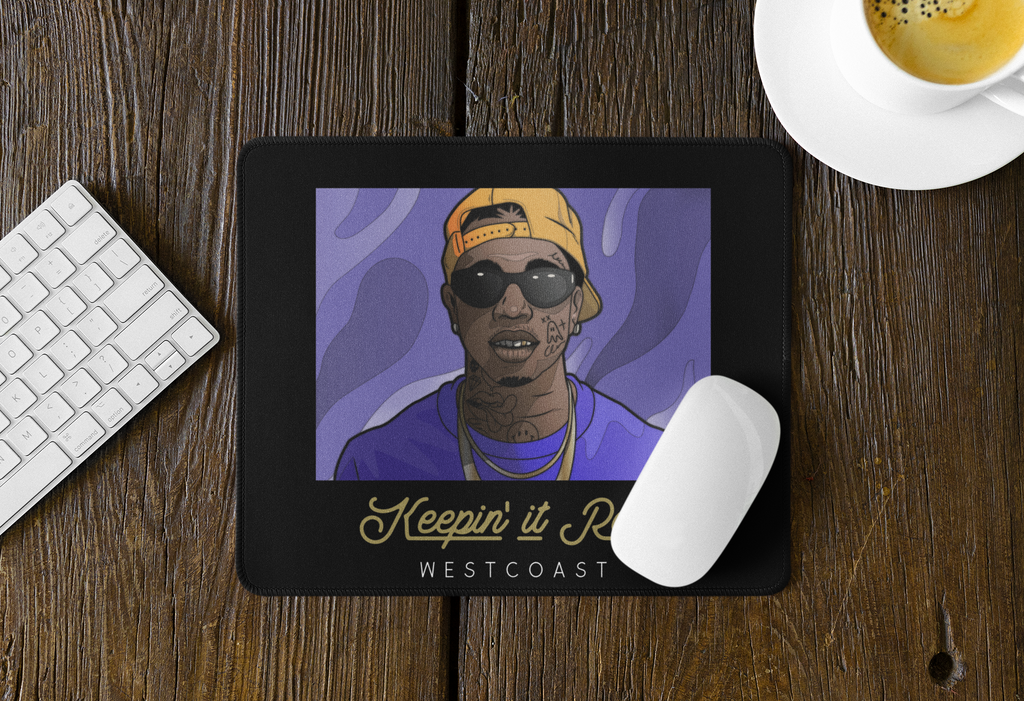 West Coast 'Keepin' It Real' Rapper Mouse Pad — Hip Hop Gaming Desk Mat