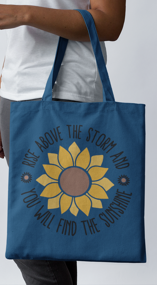 Inspirational Sunflower Canvas Tote Bag