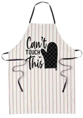 Funny Kitchen Apron with Unique Design, Striped Pattern, Black and White