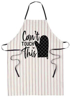 Funny Kitchen Apron with Unique Design, Striped Pattern, Black and White