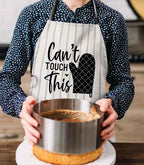Funny Kitchen Apron with Unique Design, Striped Pattern, Black and White
