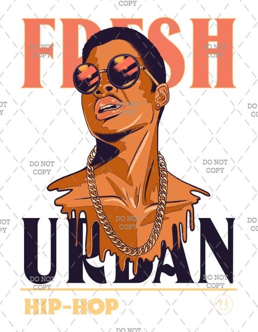 Fresh Urban Hip-Hop DTF Transfer, 9 inches, Custom Design