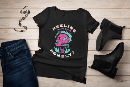 FEELING BONELY Funny Adult t-shirt - Hilarious Pun Shirt