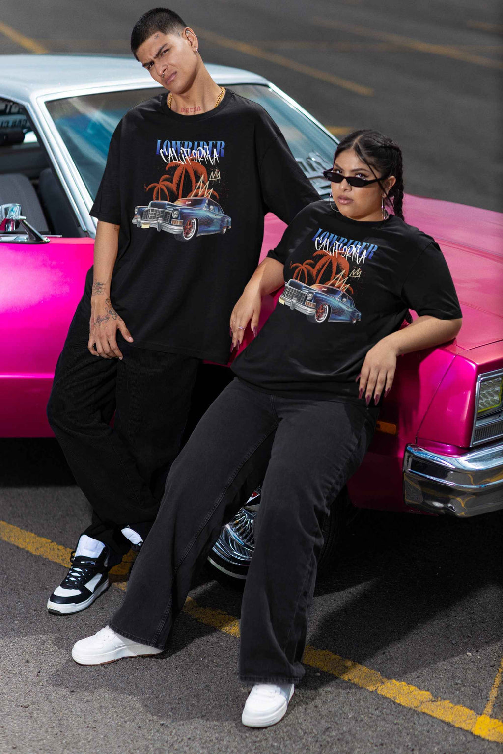 Donk Classic Car T-Shirt Black, Custom Blue Design