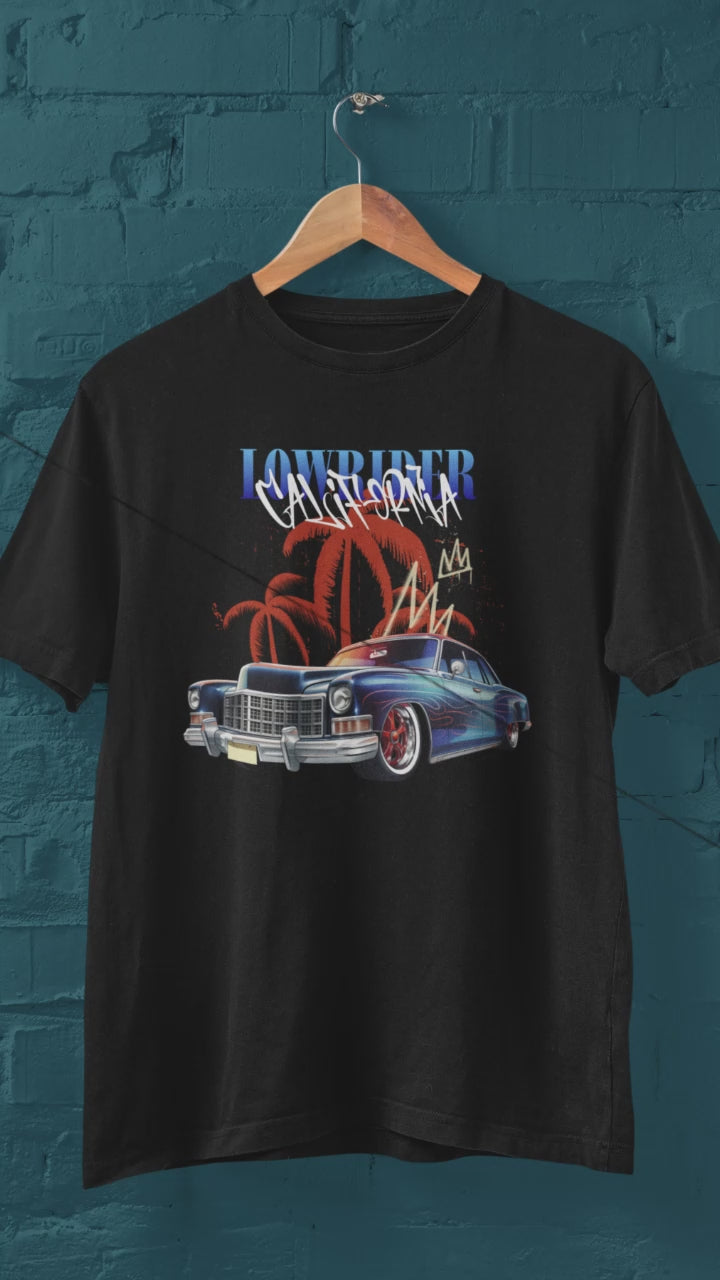 California Lowrider T-Shirt — Vintage Car Palm Tree Graphic