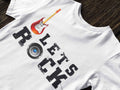 Let's Rock Custom Design Toddler T-Shirt, Music Theme Guitar Print Tee
