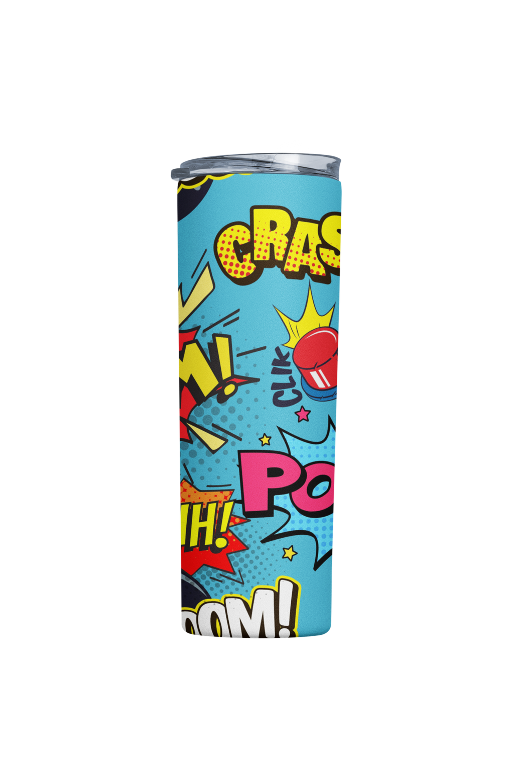 Comic Splash Colorful Pop Art Tumbler Stainless Steel, 20 oz, Colorful Pop Art Design