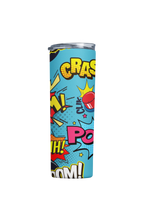 Comic Splash Colorful Pop Art Tumbler Stainless Steel, 20 oz, Colorful Pop Art Design