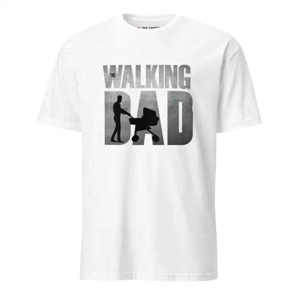 The Walking Daddy T-Shirt, Funny Stroller Design, Black or White Cotton Casual Tee