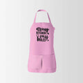 Colorful Apron with funny sayings, Orange and Pink