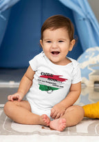 Hungarian Pride Baby Bodysuit, White Cotton Short Sleeve with Set of 3 Bibs