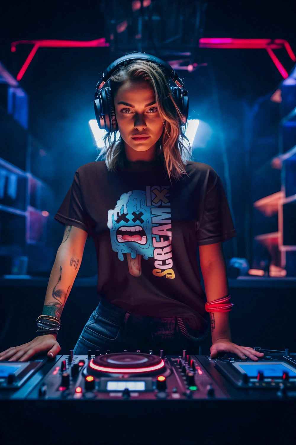 Scream IX Ice Cream Graphic T-Shirt, White and Black Colors, Custom Design