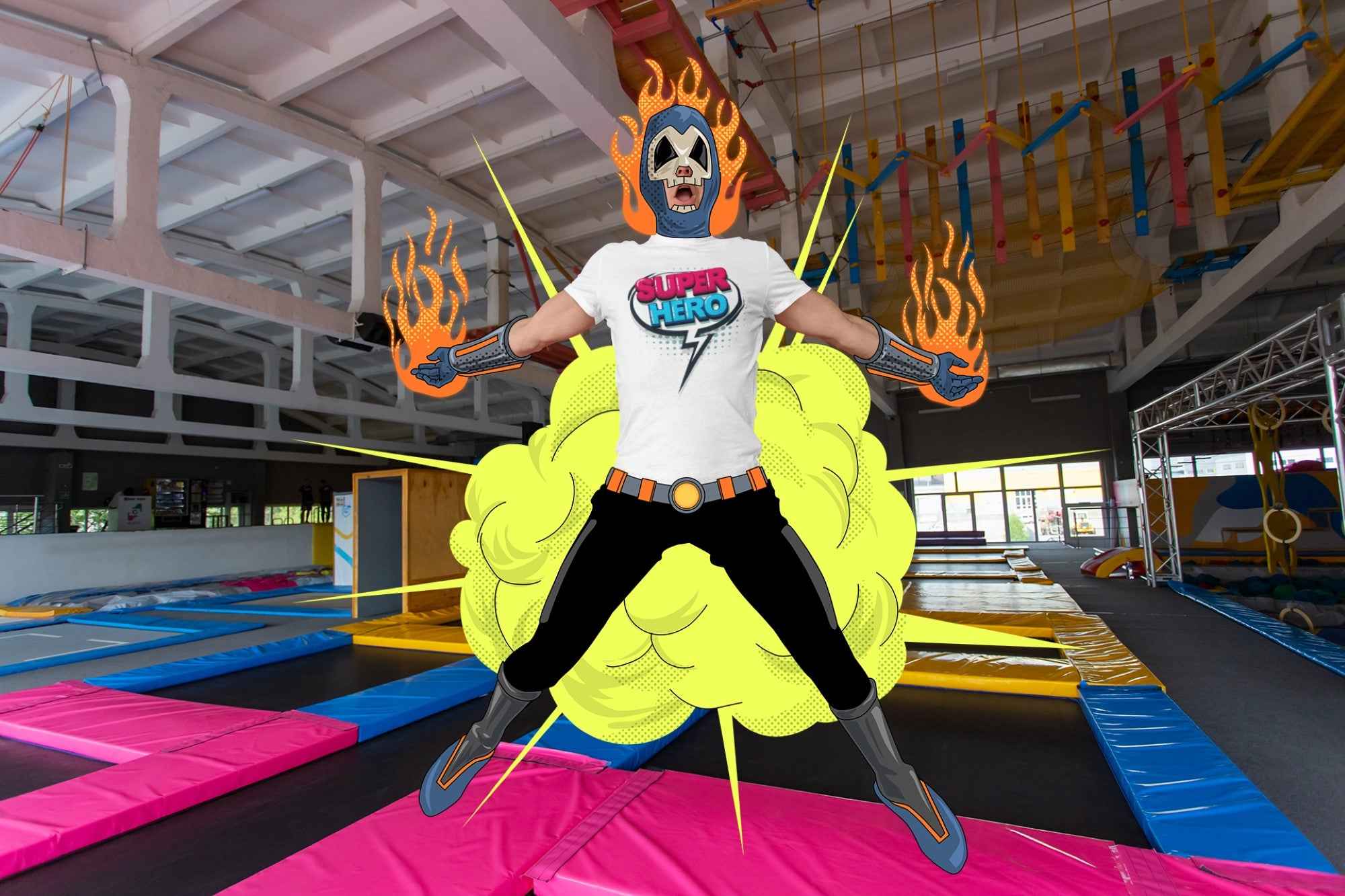 Cotton Unisex T-Shirt Superhero Design Comics Speech Bubble