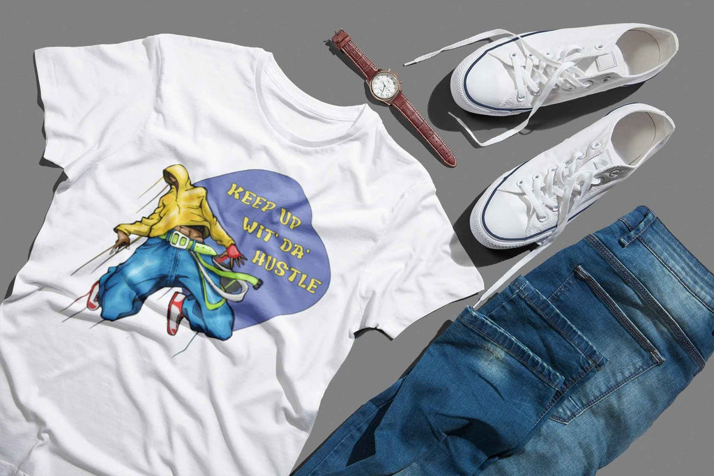 Keep Up Graphic T-Shirt, White, Streetwear Design
