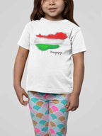 Hungarian Flag Kids T-Shirt, Watercolor Design, Size 5T or YXL, White Cotton