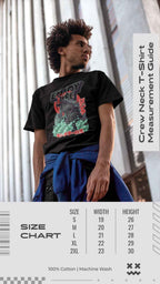 Monster Graphic T-Shirt, Black Cotton, Cinematic Design