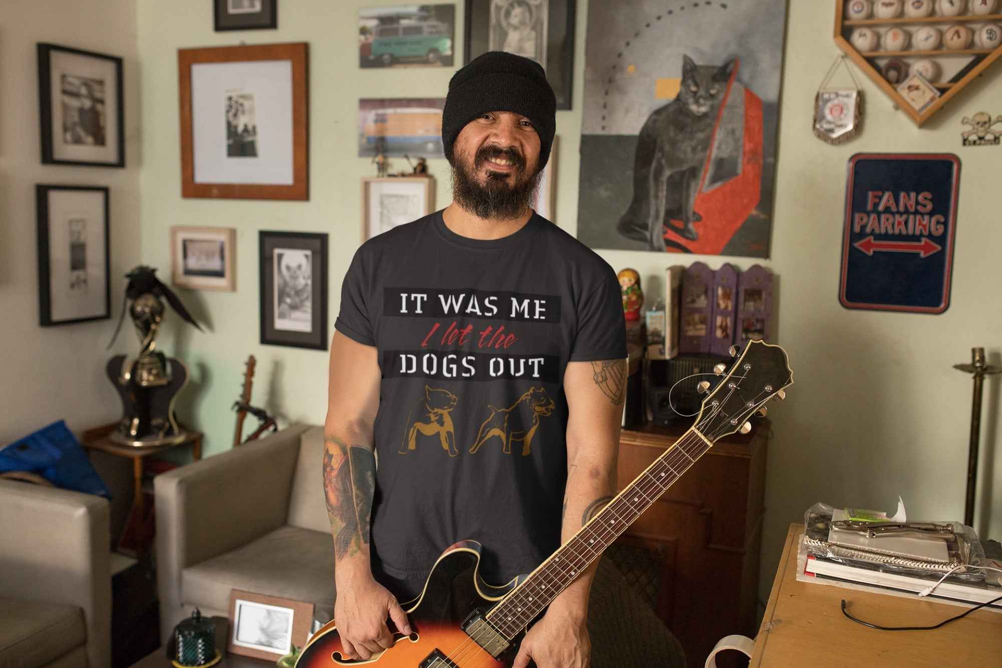 Retro Hip Hop Music Lover T-Shirt, It was Me I Let The Dogs Out, Dark Gray Graphic Tee