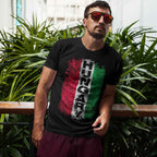 Hungary Heritage Graphic T-Shirt, Black, Distressed Hungarian Flag Design with Text Print, Unisex Short Sleeve Tee