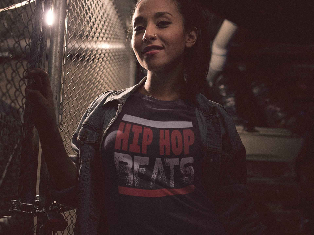 Hip Hop Beats Graphic T-Shirt, Black, Music Theme, Short Sleeve