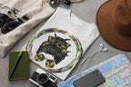 Camouflage Print Messy Bun T-Shirt, Military Style Graphic, White (US, Alpha, Small, Regular, Regular)