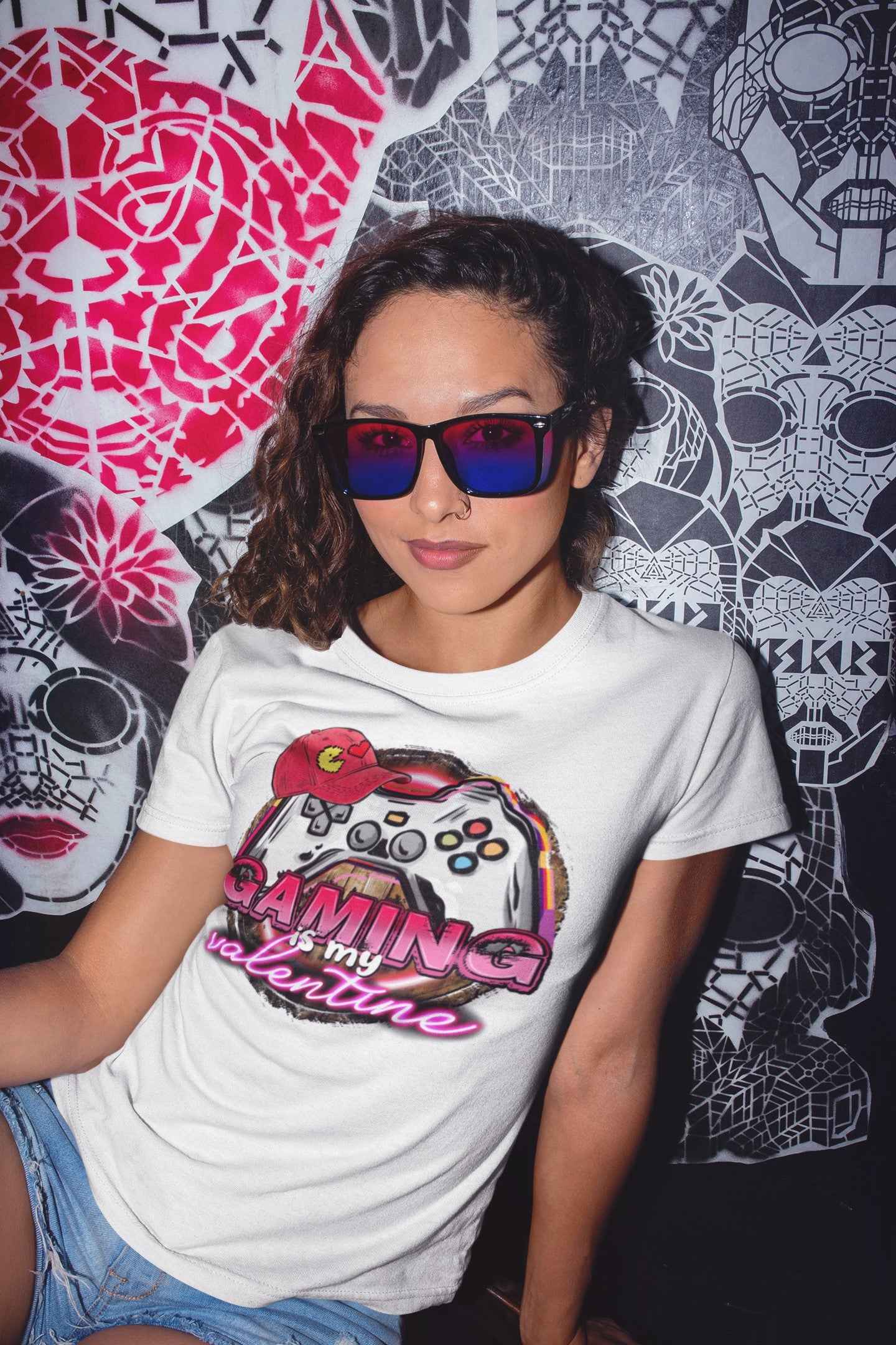Gaming is My Valentine T-Shirt, Gamer Graphic Design, White Cotton Tee
