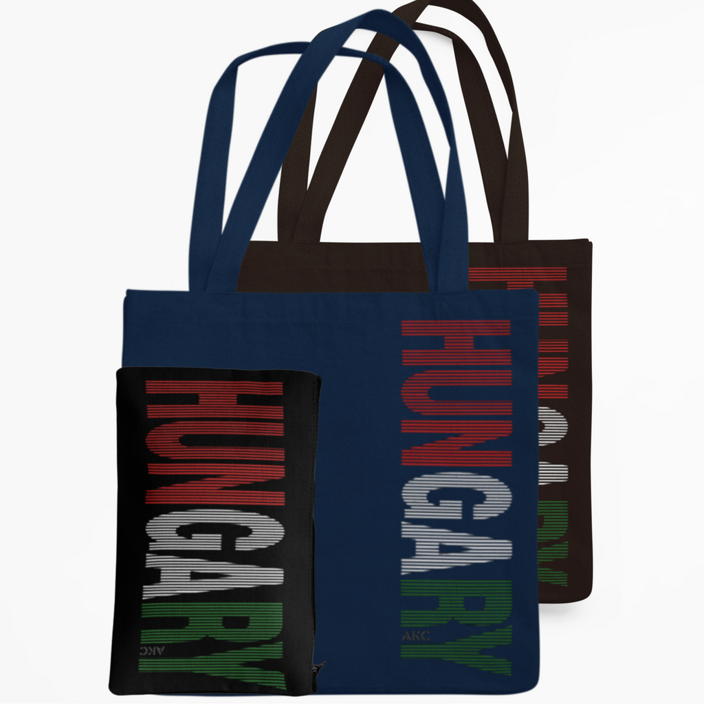 AKC Hungarian Font Canvas Tote Bag or Moneybag with Tri-Color Design