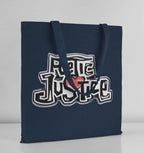 Canvas Tote Bag Poetic Justice Navy Blue with Graphic Logo Design