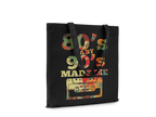 80's Baby Retro Cassette Tape Canvas Tote Bag, Reusable Shopping Bag with 80s 90s Theme Design