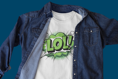 COMIC LOL Popular DTF Transfer 11"x11" Iron Transfer for Customizing Designs on Jacket, Pillow, or Bag