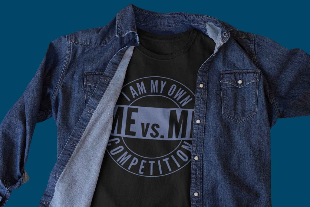 ME VS ME Motivational T-Shirt, Black, I Am My Own Competition Design