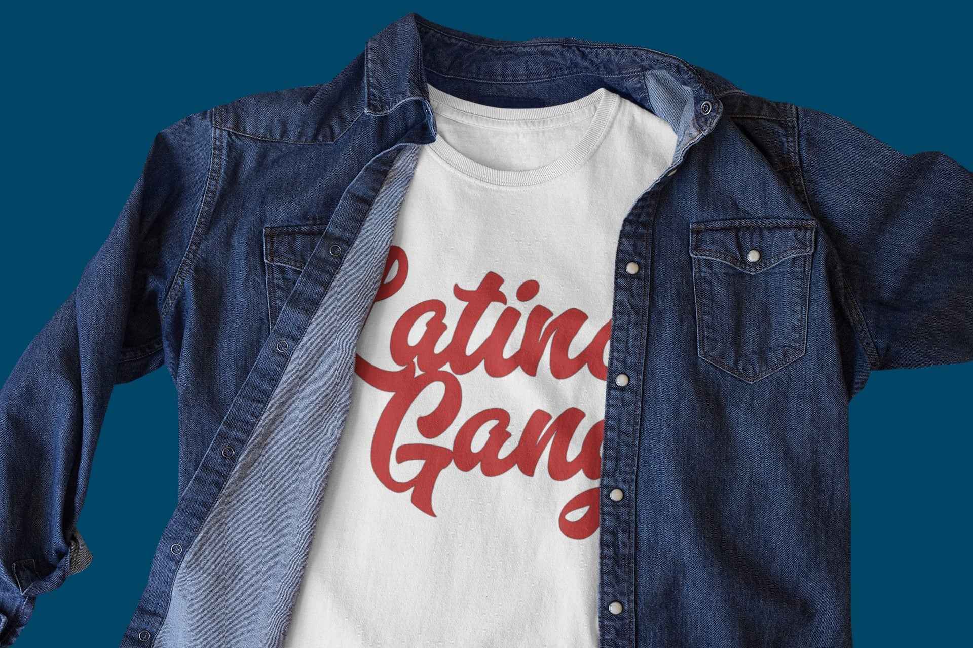Latino Gang Custom Retro Design T-Shirt, Black with Red Text, Short Sleeve Graphic Tee