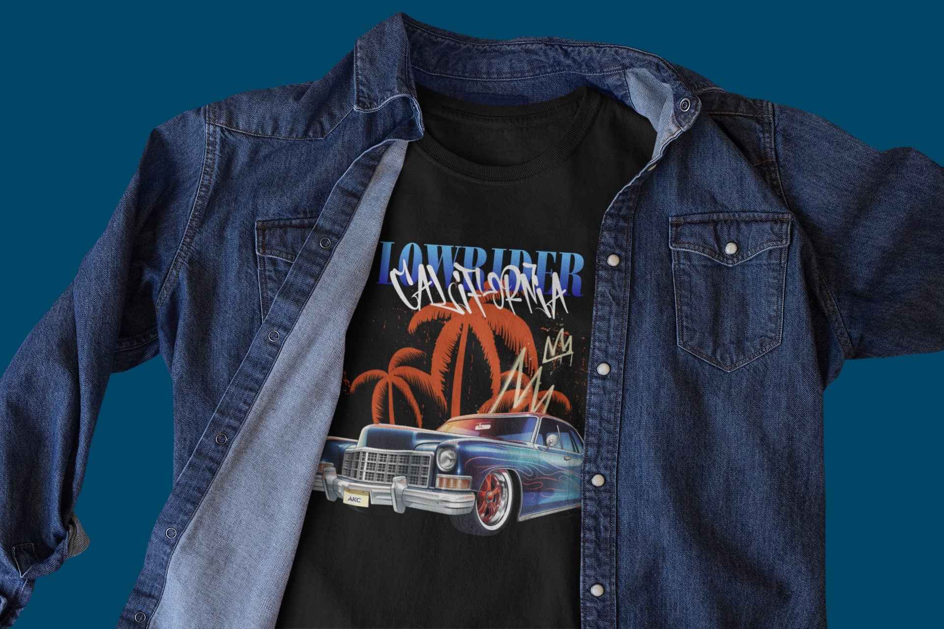 California LR Donk Classic Car T-Shirt Black, Custom Design
