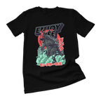 Monster Graphic T-Shirt, Black Cotton, Cinematic Design