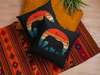 Elephant Sunset Decorative Throw Pillow with Insert, 20 x 20 inches, Black